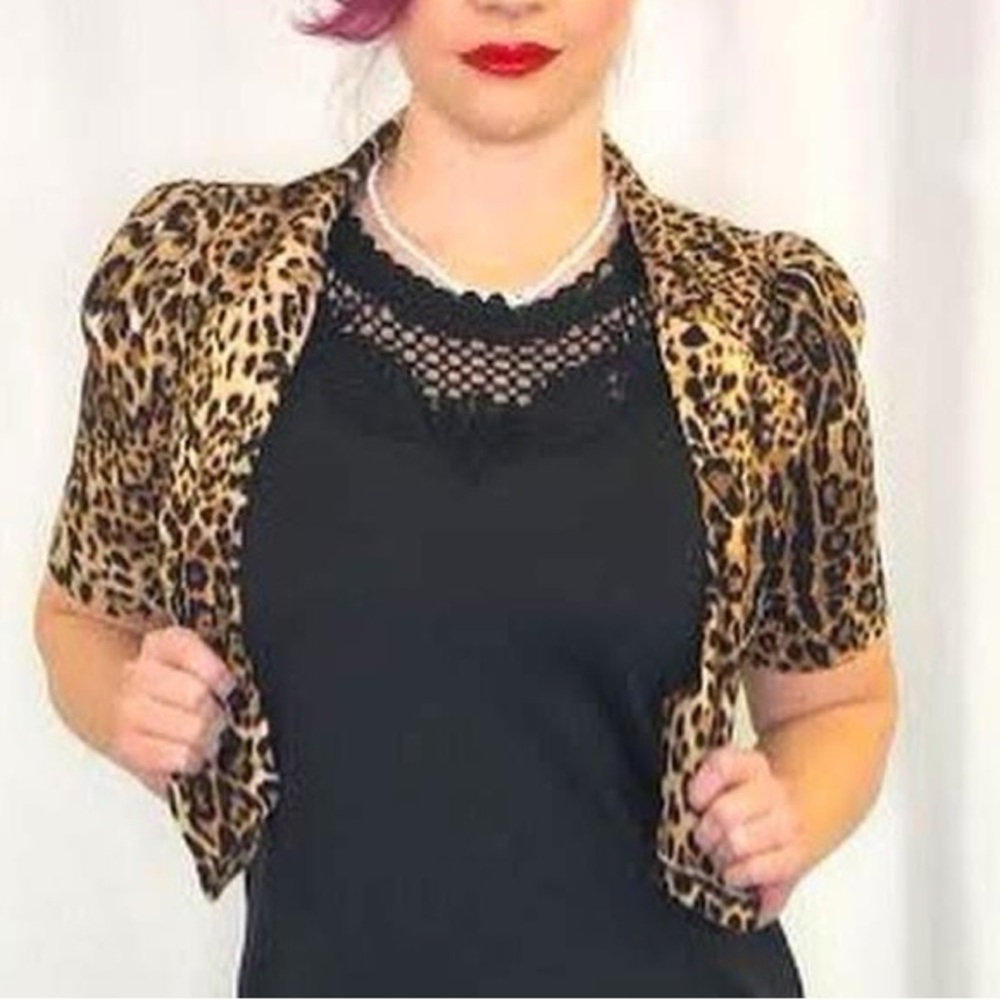 Papermoon Leopard Print Bolero Jacket Pinup Retro